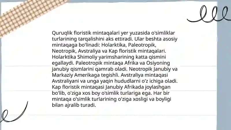 Quruqlikning floristik rayonlari 4