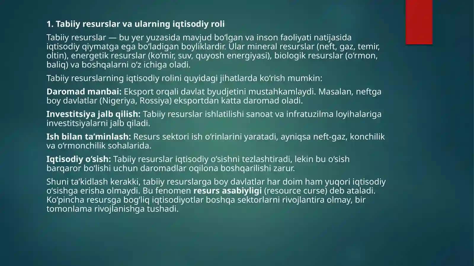 Iqtisodiyo‘sishvatabiiyresurslar(Dutch Diseasedinamika) 4