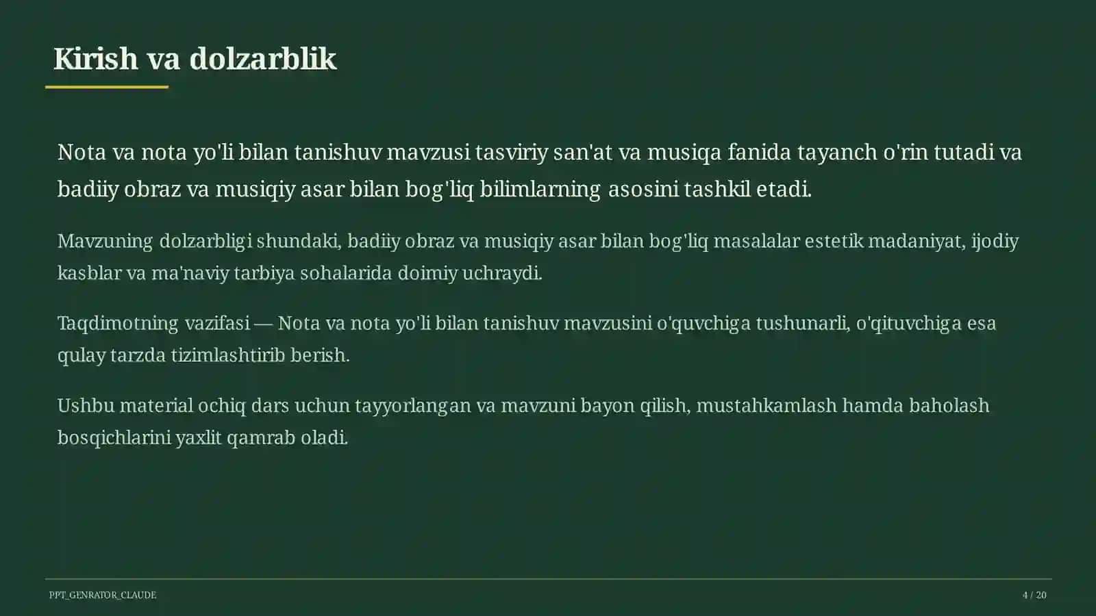 Nota va nota yo'li bilan tanishuv (2-sinf) 4