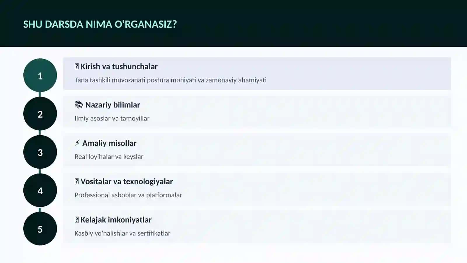 Tana tashkili muvozanati postura 4