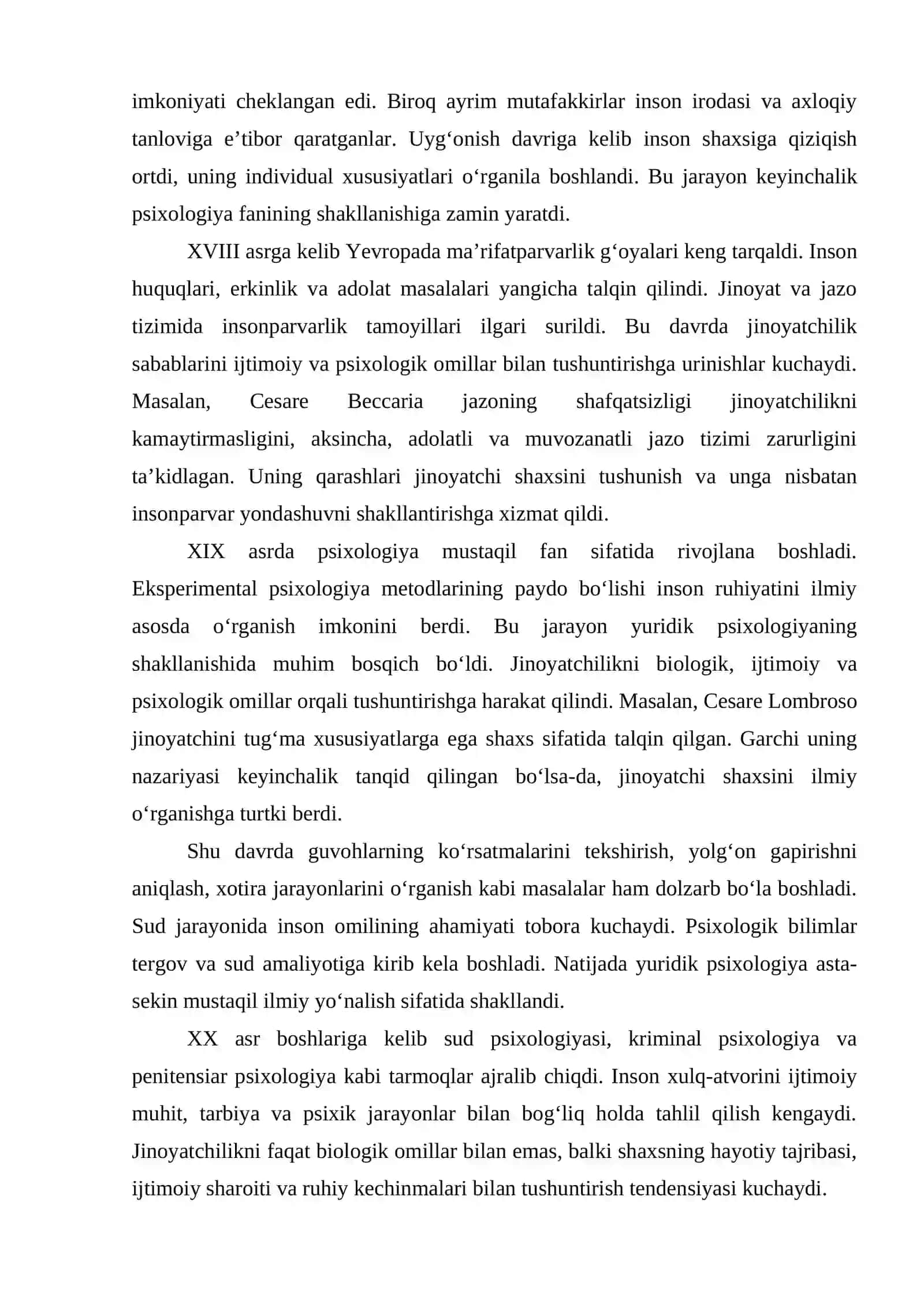 Yuridik psixologiyaning tarixiy rivojlanishi 4