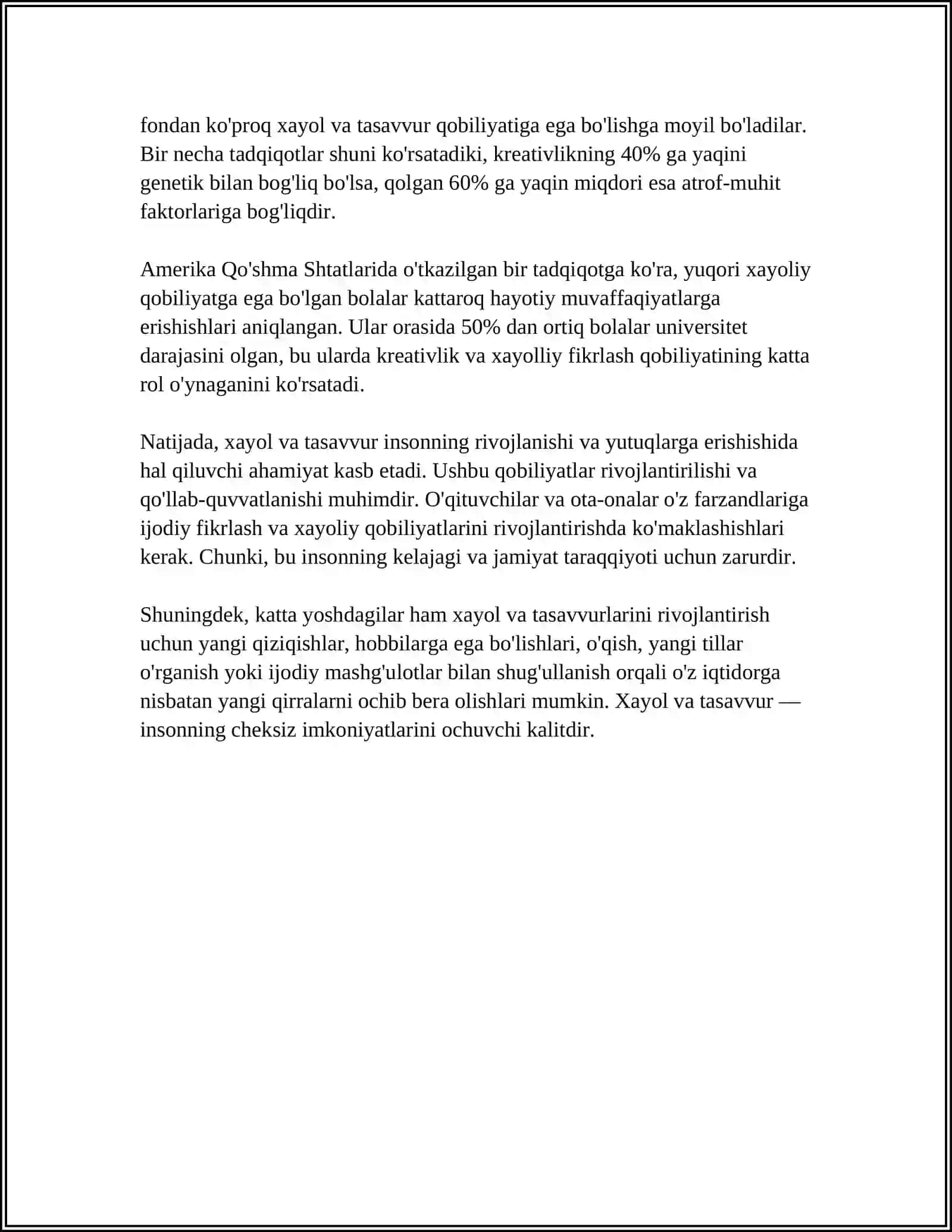 XAYOL VA TASAVVUR PSIXODIAGNOSTIKASI 4