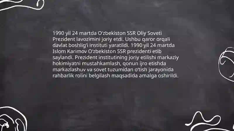 Prezidentlik lavozimi ta'sisi 4