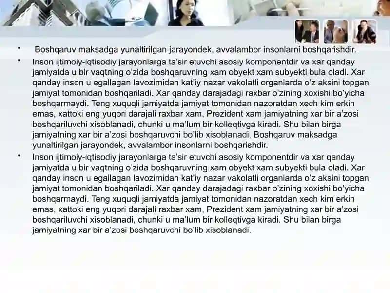 Menejer mexnati va uning xususiyatlari 4