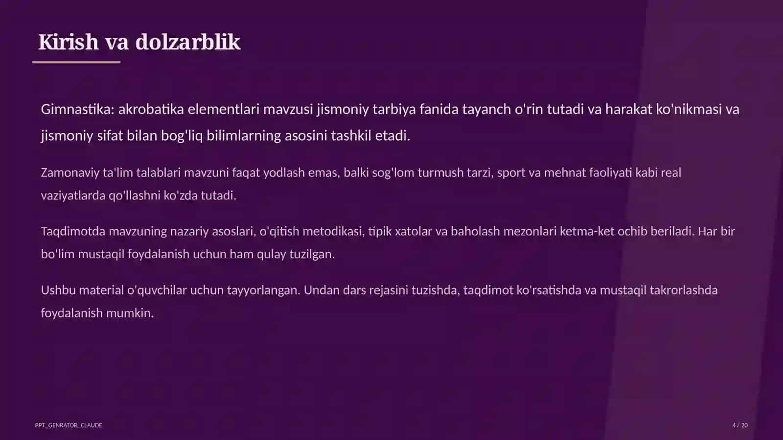 Gimnastika: akrobatika elementlari (3-sinf) 4