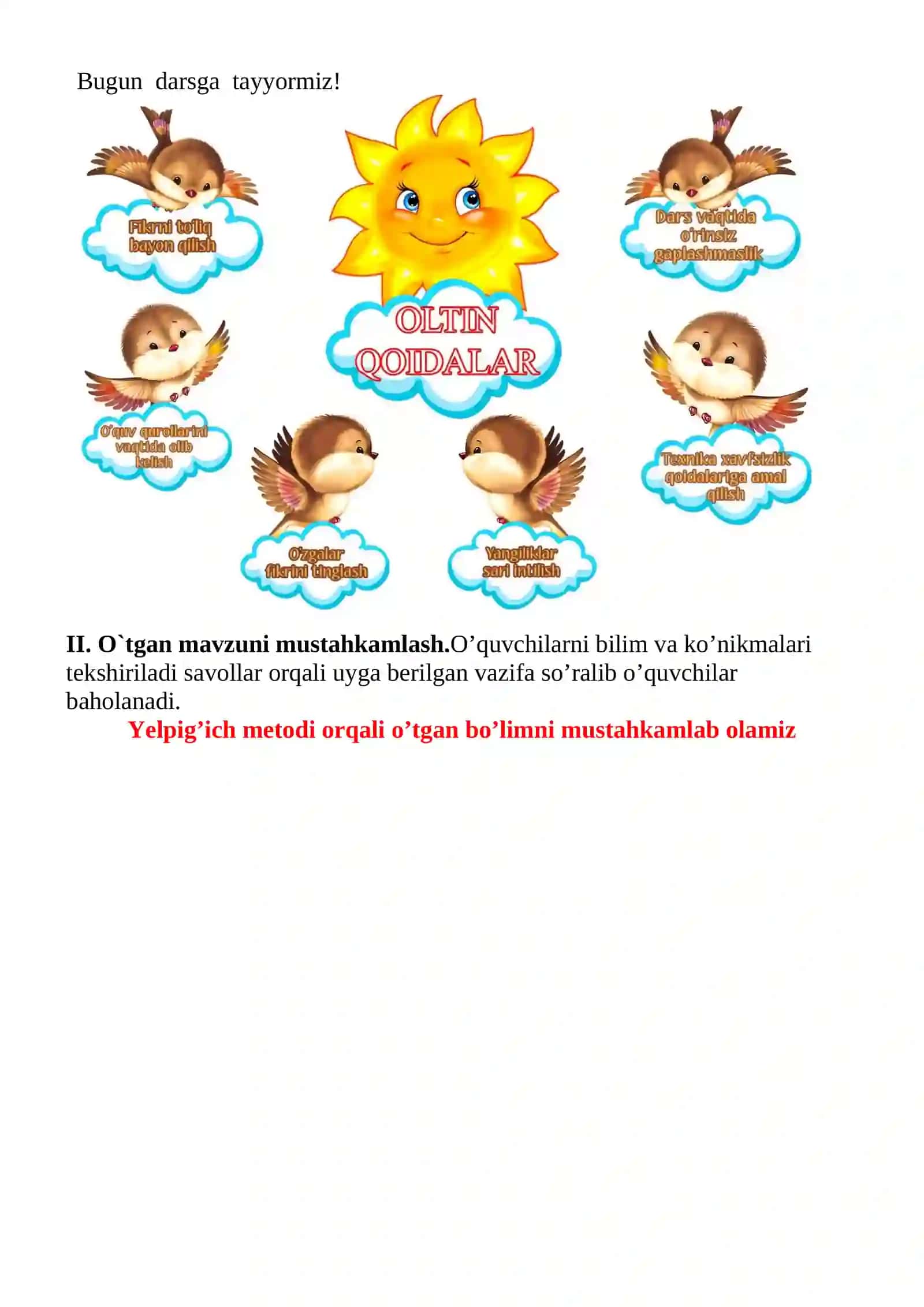 Va’da mavzusida 3-sinf O'qish fanidan dars ishlanmasi 4