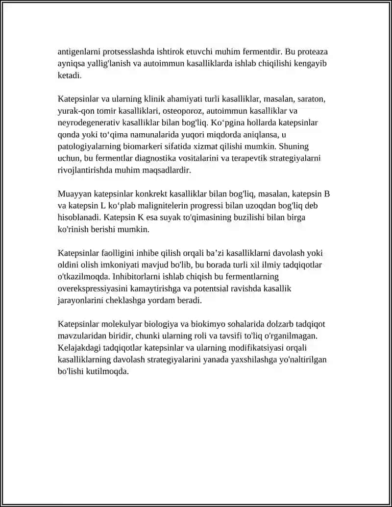 Katepsenlar va ularning klinik ahamiyati 4