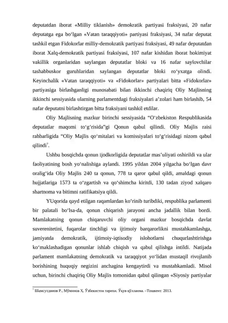 O‘zbekistonda demokratik, fuqarolik jamiyati asoslarining shakllanishi, amalga oshirilgan siyosiy islohotlar 4