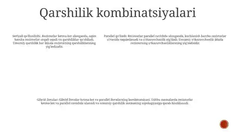 Tizimdagi Elementlarning Ketma Ket Ulanishi 4