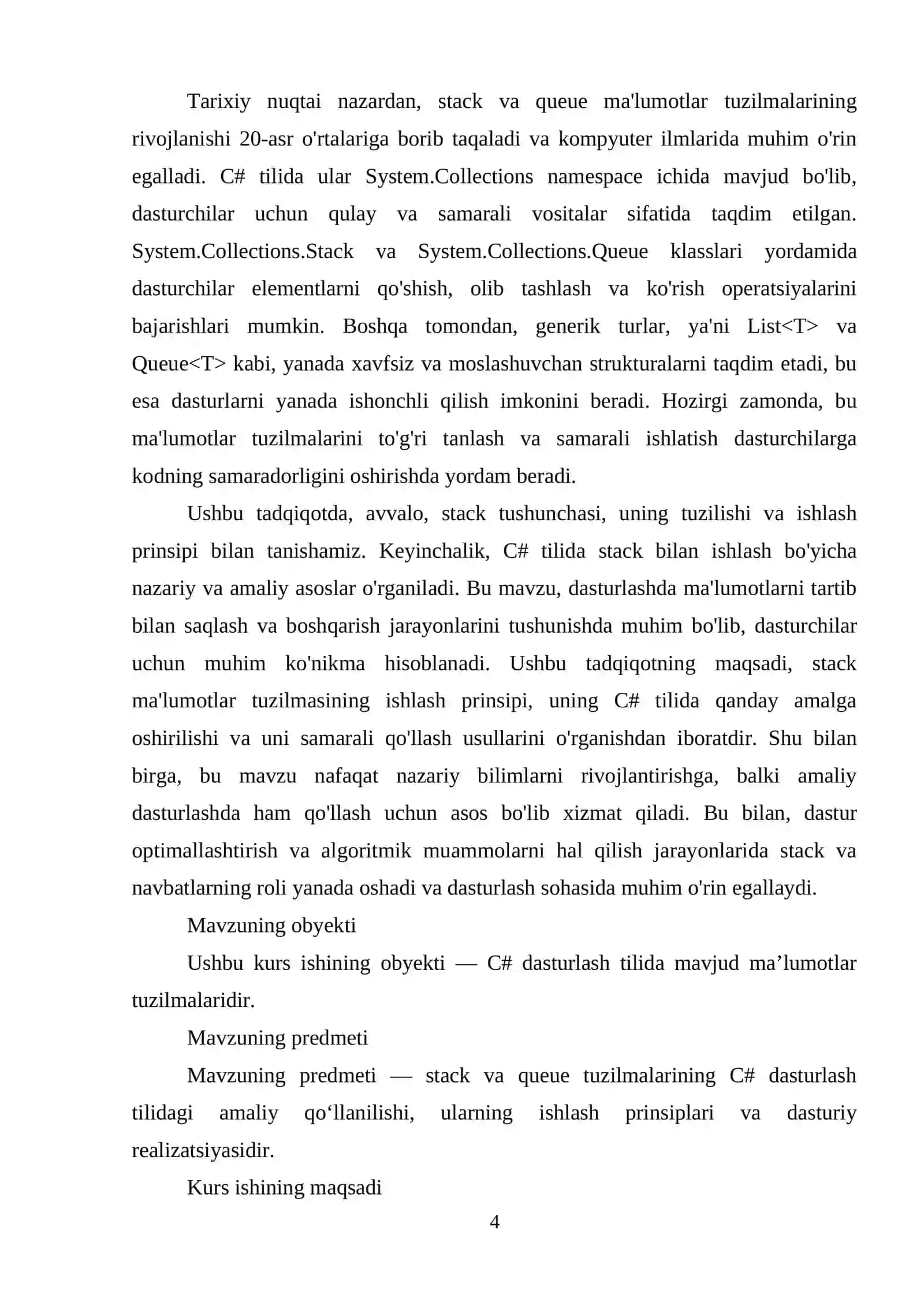 Stack va navbatlar bilan ishlash 4