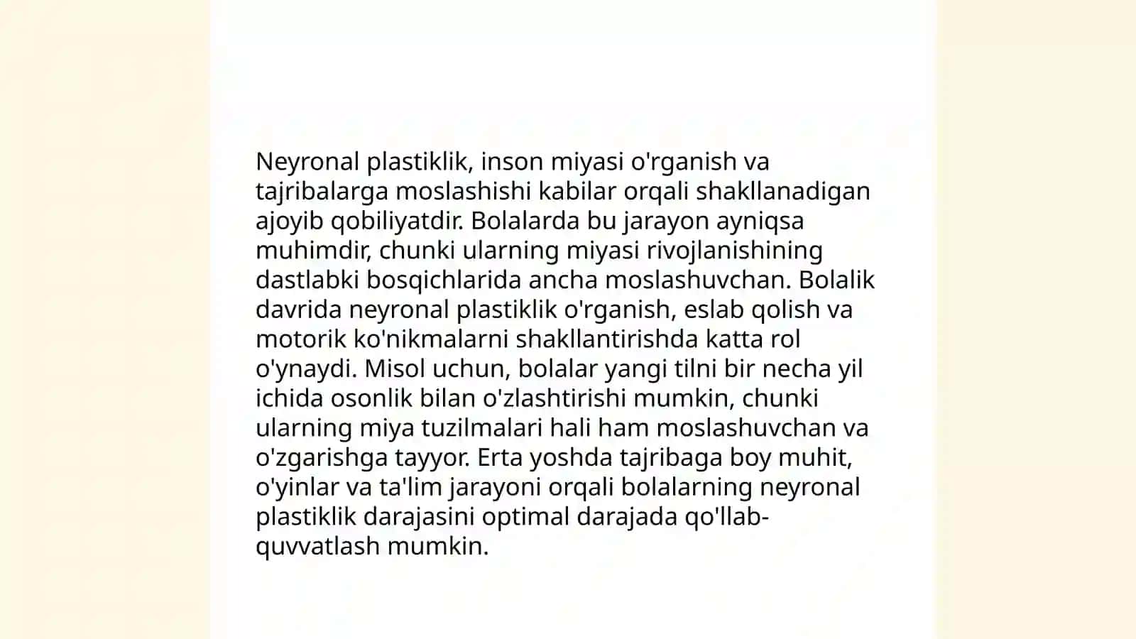 Markaziy asab tizimining biologik rivojlanishi 4