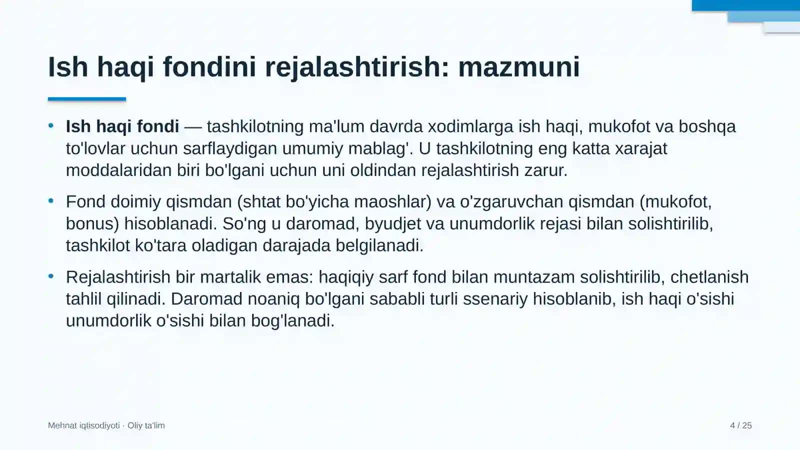 elektr energiyasi bozorida ish haqi fondini rejalashtirish 8242 4