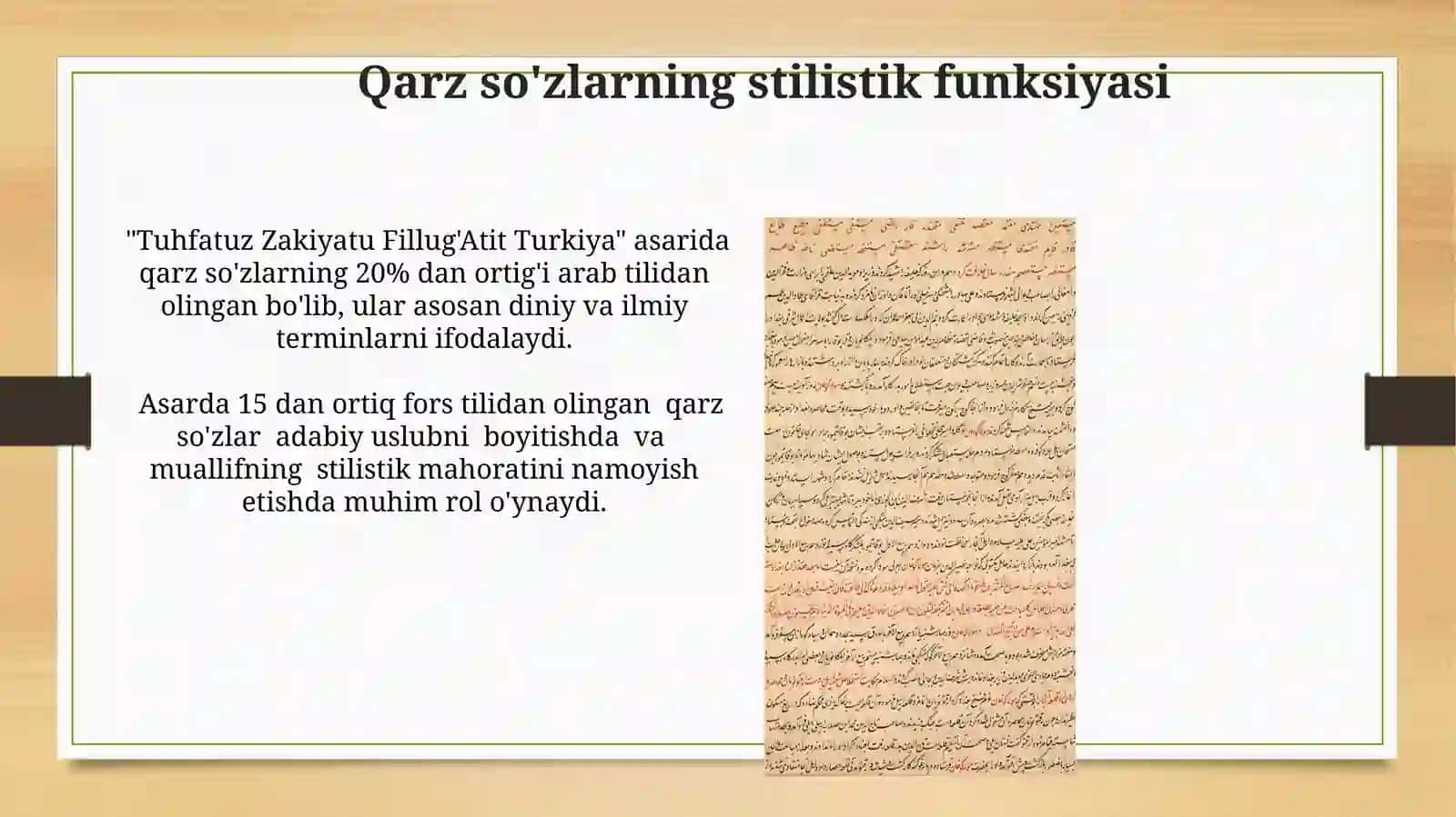 "At tuhfatuz zakiyatu fillug'atit turkiya " asarida o'zlashmaqatlamleksikasi 4