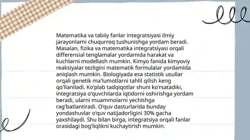 Matematika oʻqitishda fanlararo uygʻunlashuv 4