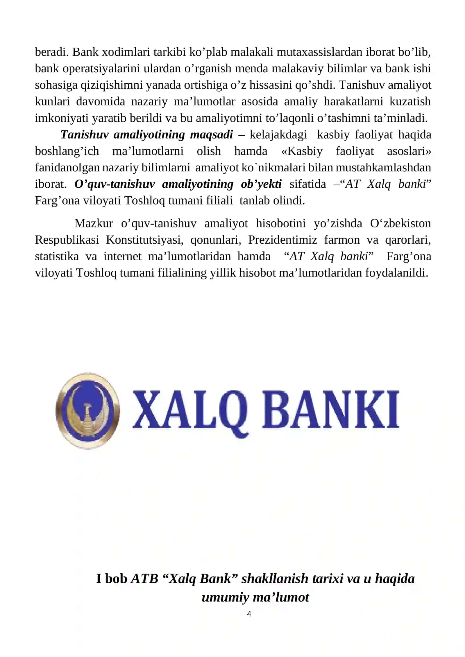 XALQ BANKI ISHLAB CHIQARISH AMALIYOTI HISOBOTI 2026 4