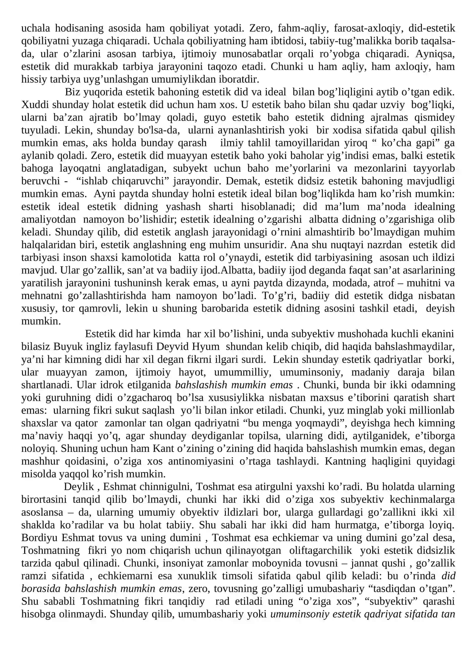 ESTETIK ONG VA ESTETIK FAOLIYAT. ESTETIKANING ASOSIY TUSHUNCHALARI 4