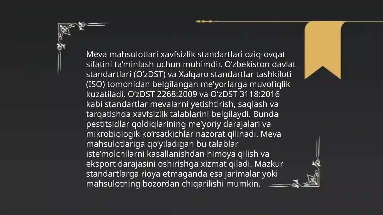 Meva maxsulotlarida organik sertifikatlashtirishning xavfsizligi 4