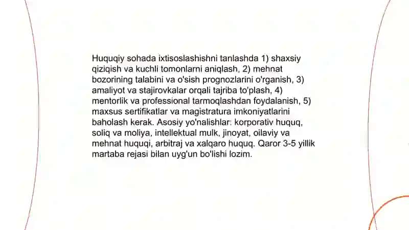 Muvaffaqiyatli yurist karyerasini rejalashtirish usullari 4