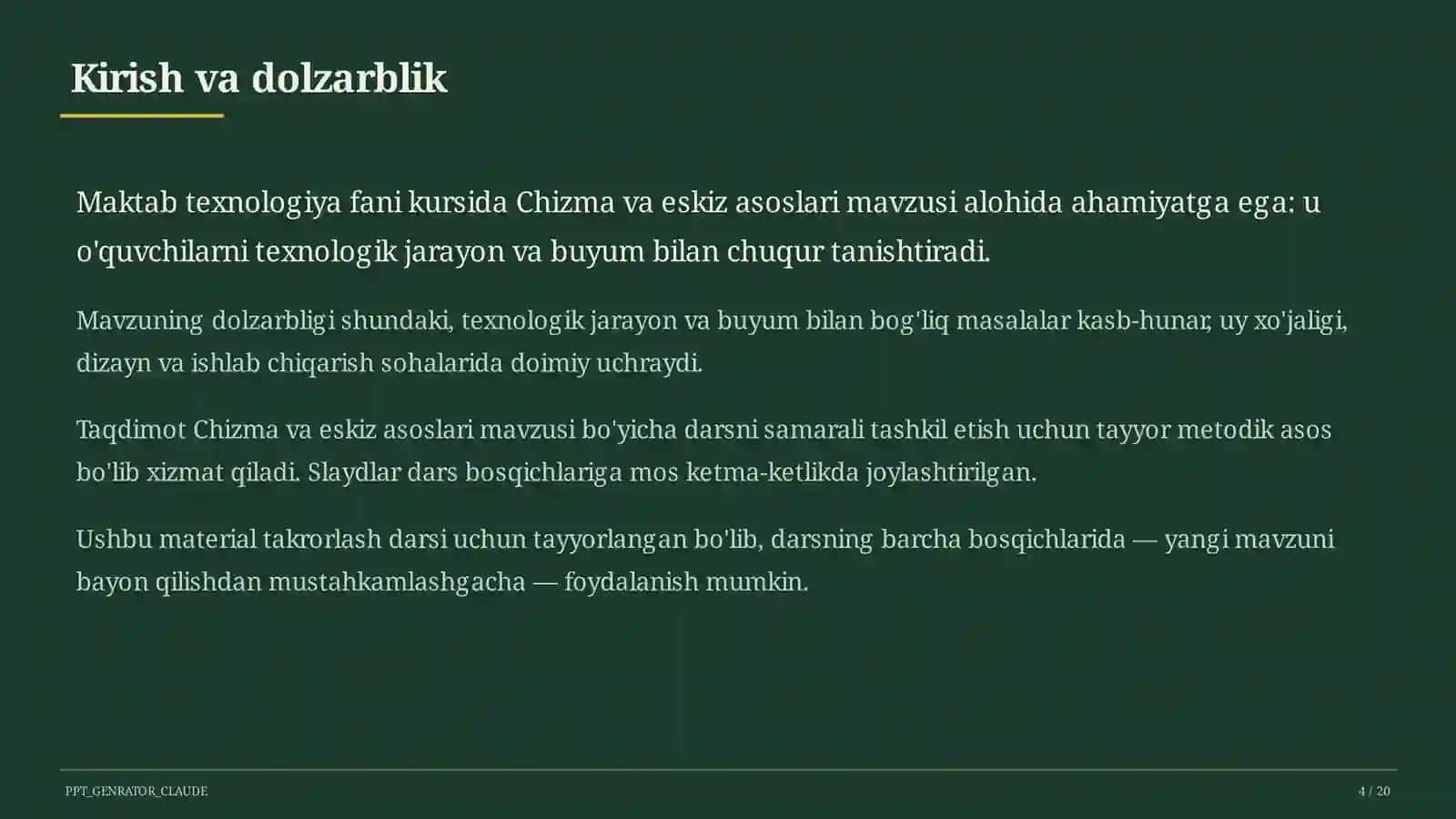 Chizma va eskiz asoslari (6-sinf) 4