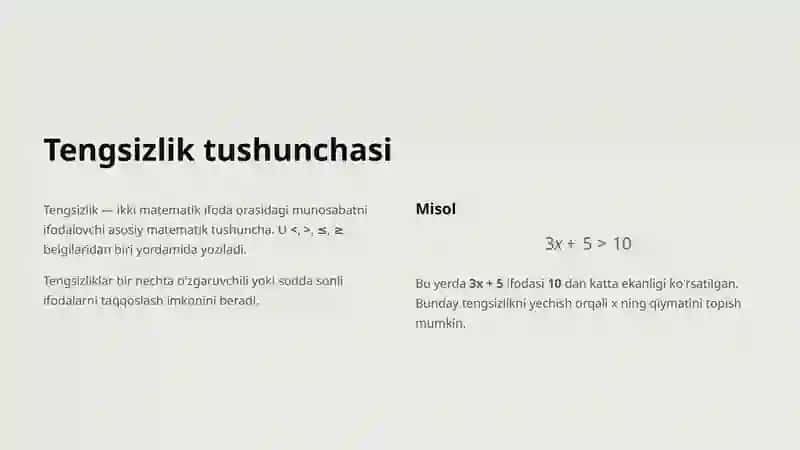 Tengsizliklarni qo‘shish va ko‘paytirish 1 4