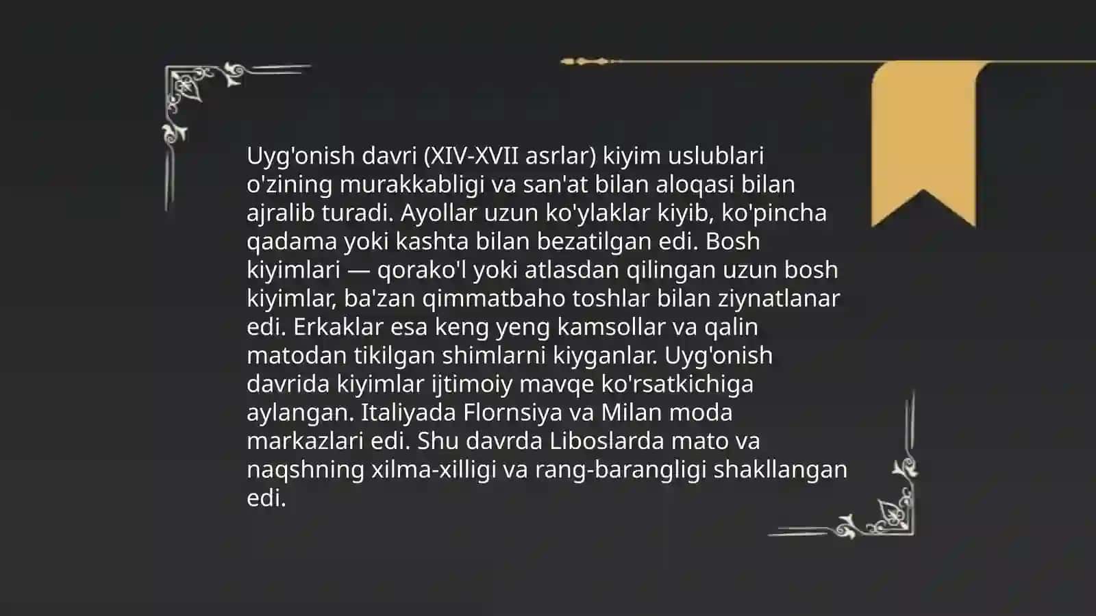 Uyg'onish davri libos tarixi 4