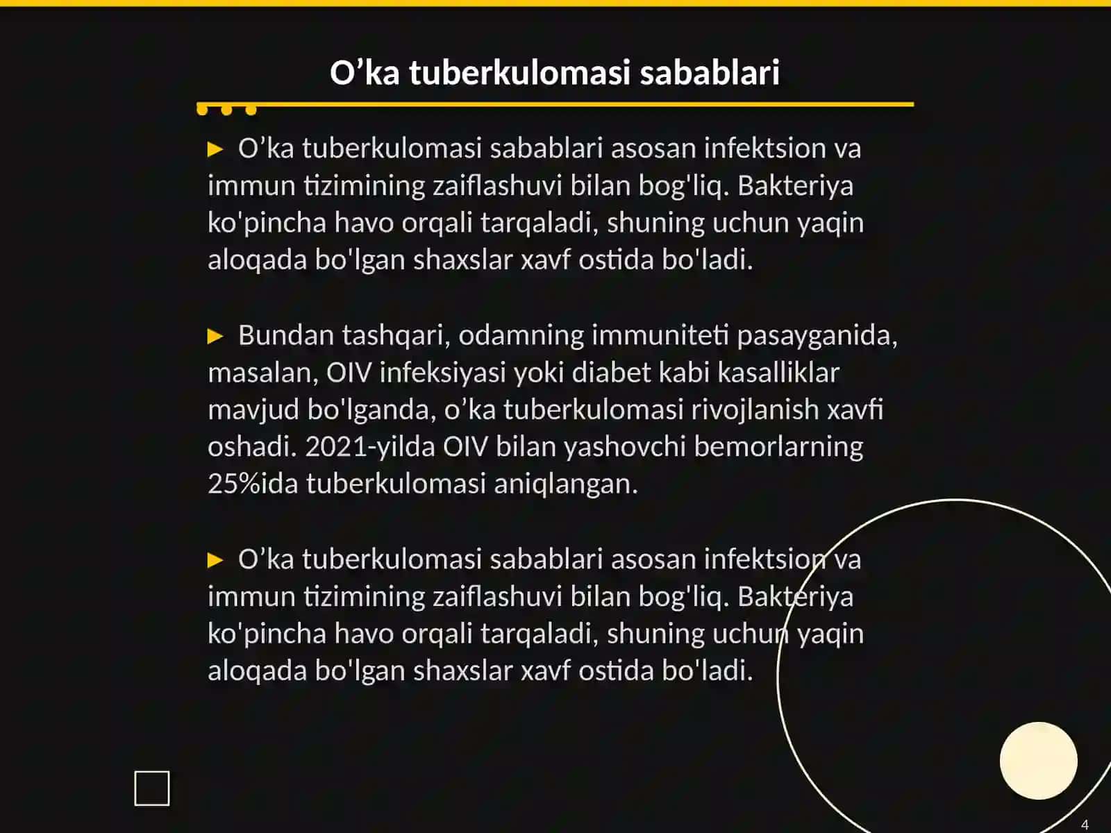 O’ka tuberkulomasi 4