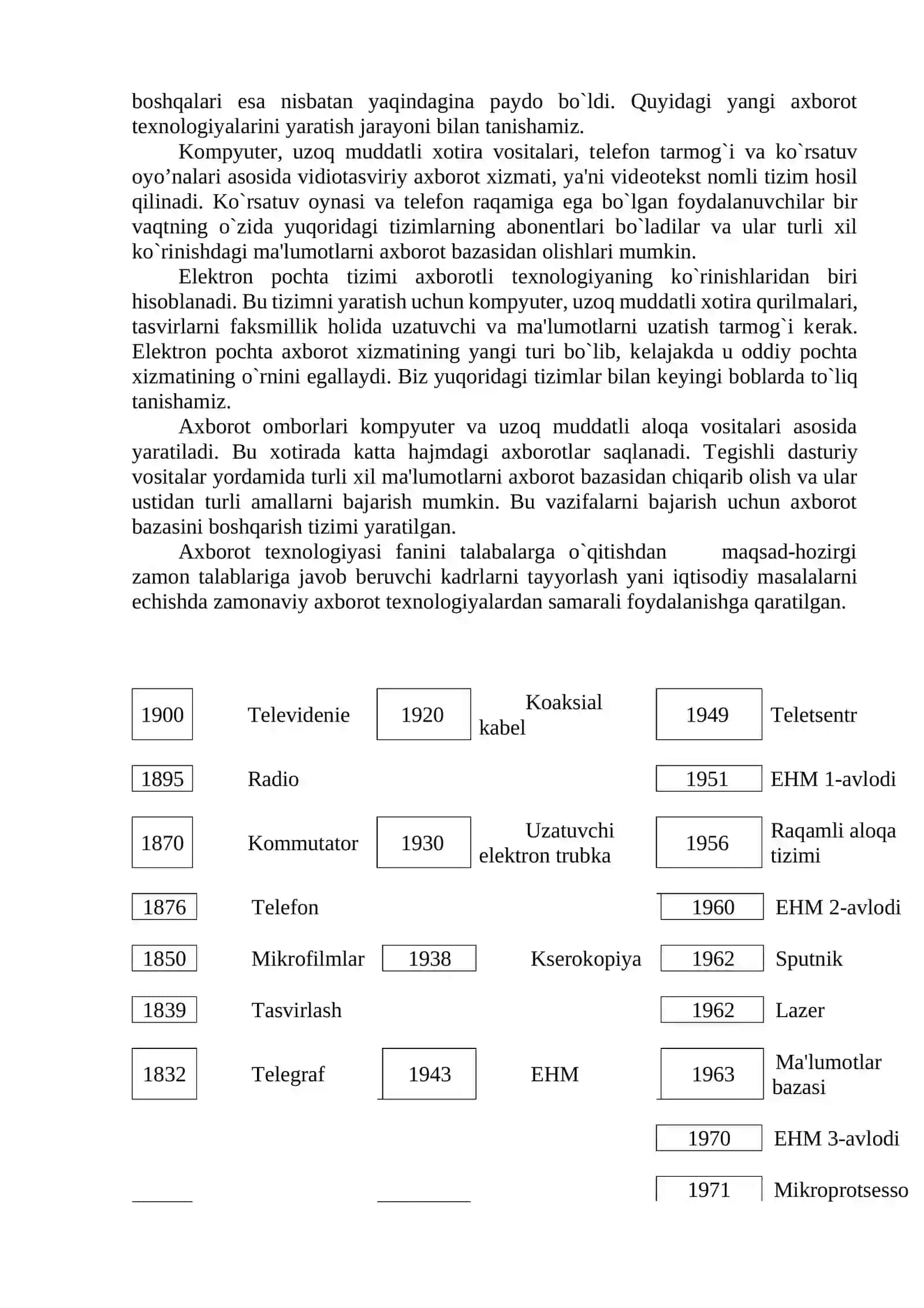Jamiyatni axborotlashtirish va ilg`or axborot tеxnologiyasini joriy etish zaruriyati 4