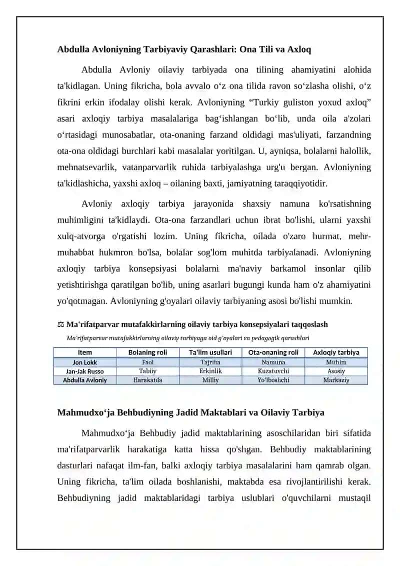 Ma'rifatparvar mutafakkirlarning oilaviy tarbiya konsepsiyalari 4