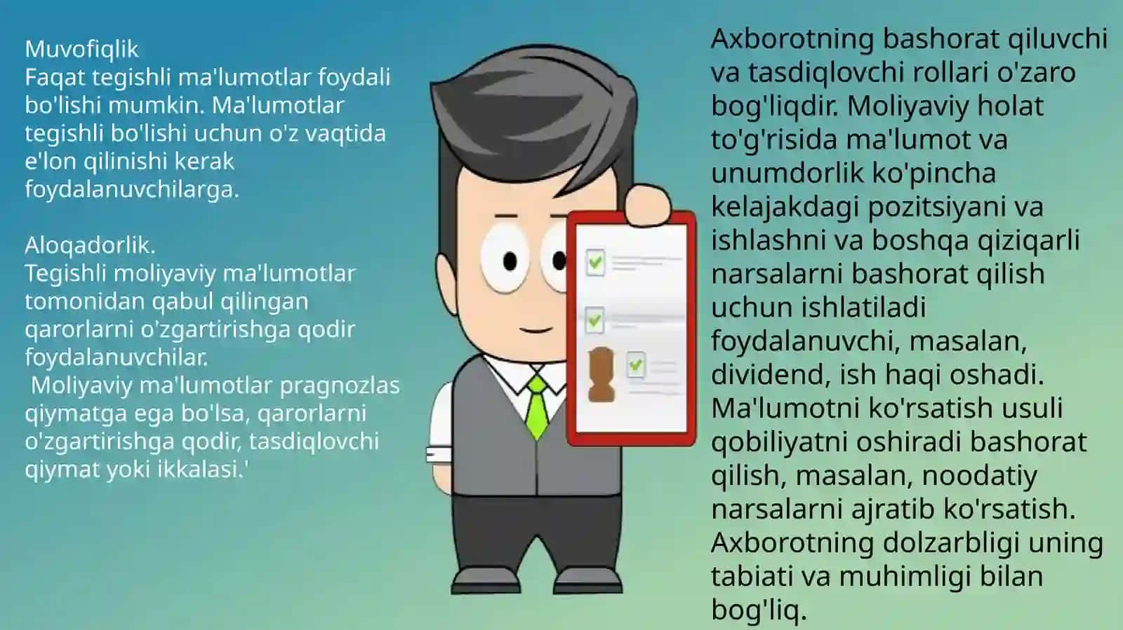 FINANCIAL ACCOUNTING MOLIYAVIY AXBOROTNING SIFAT BO’YICHA XUSUSIYATLARI 4