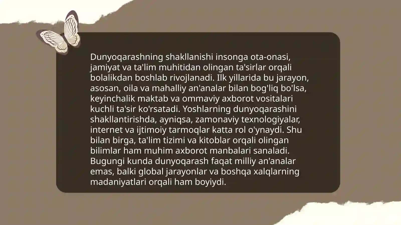 Dunyo qarashing mohiyati tuzilishi, va asosiy funksiyalari 4