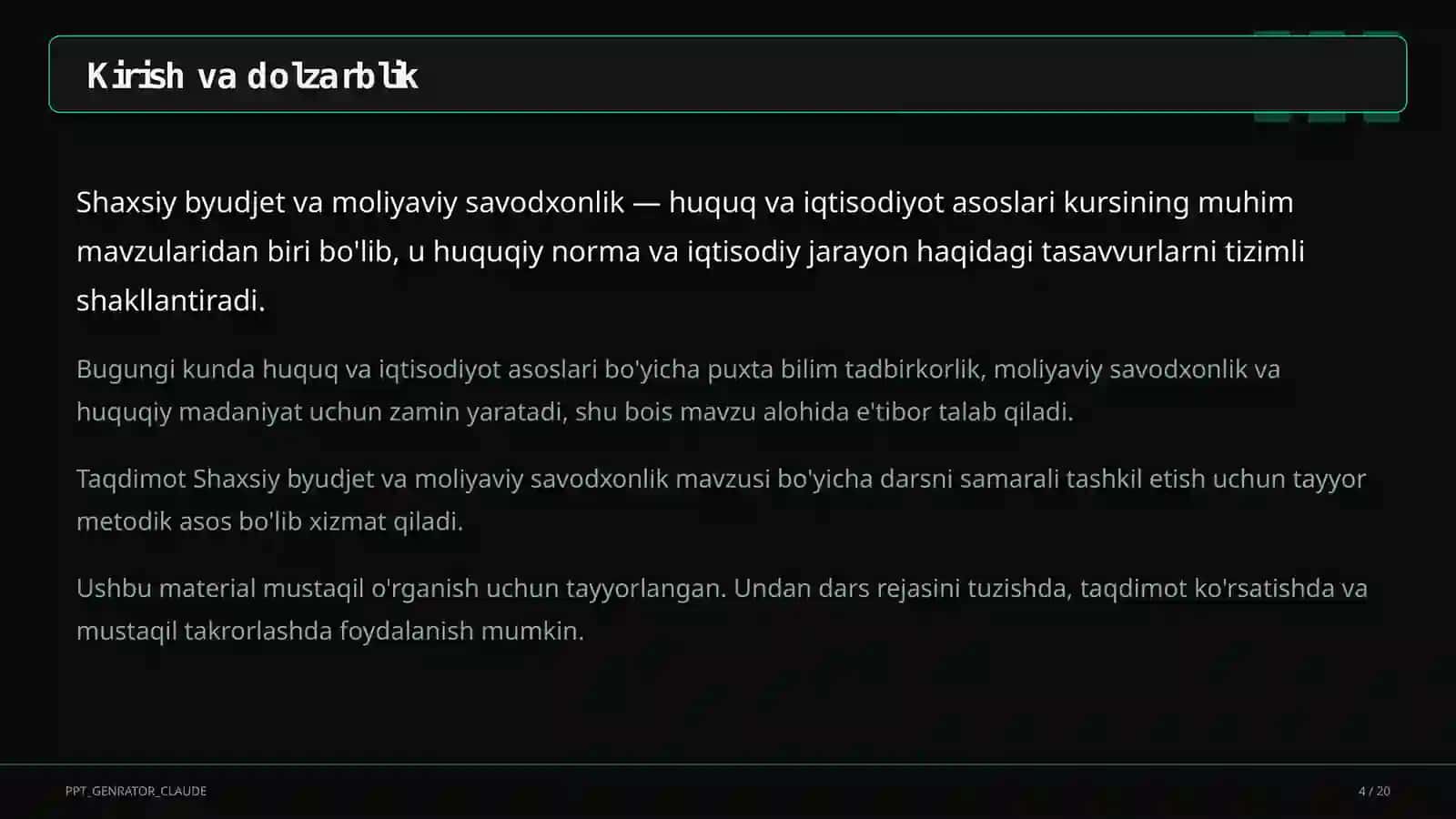 Huquq va iqtisodiyot asoslari (9–11) 4