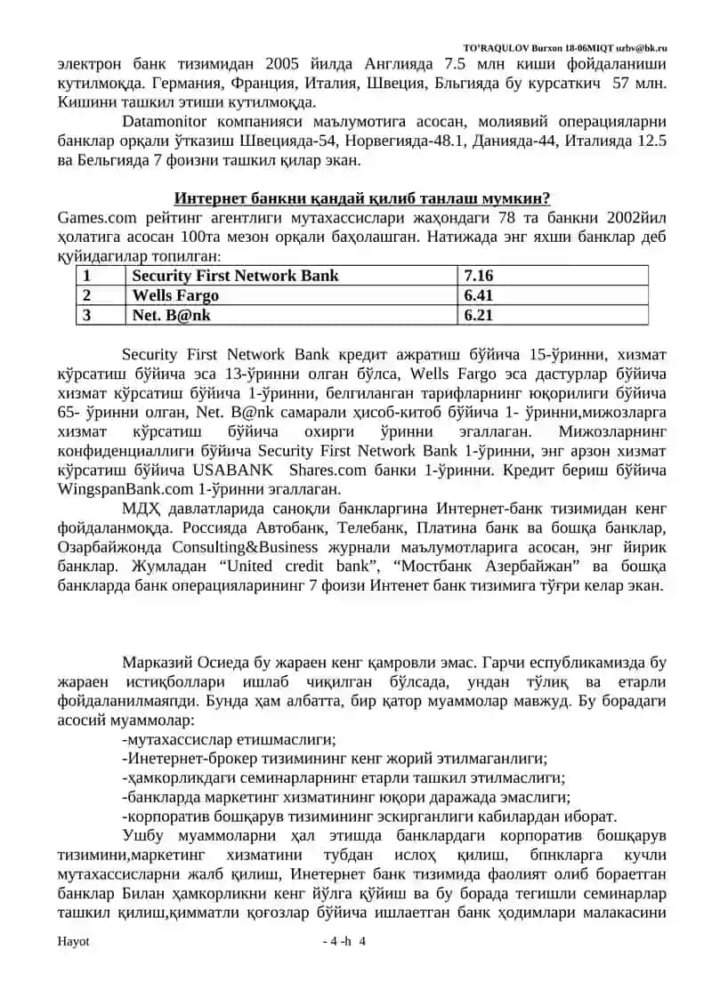 Интернет-банк тармоғи 4
