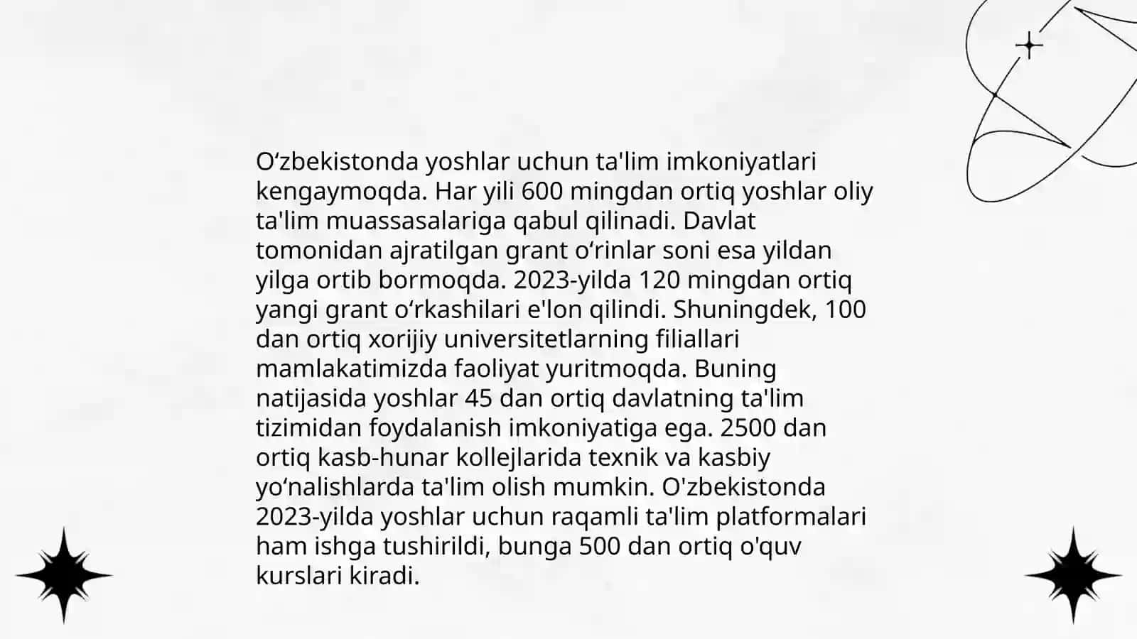 Yoshlarga berilayotgan e'tibor va dasturlar 4