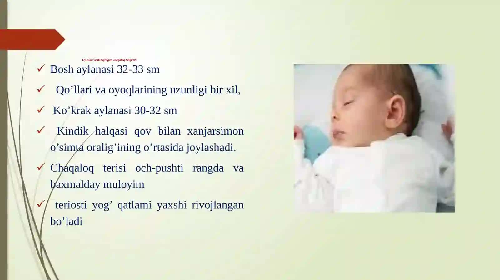 Yangi tug‘ilgan chaqaloqni ko‘rikdan o‘tkazish 4