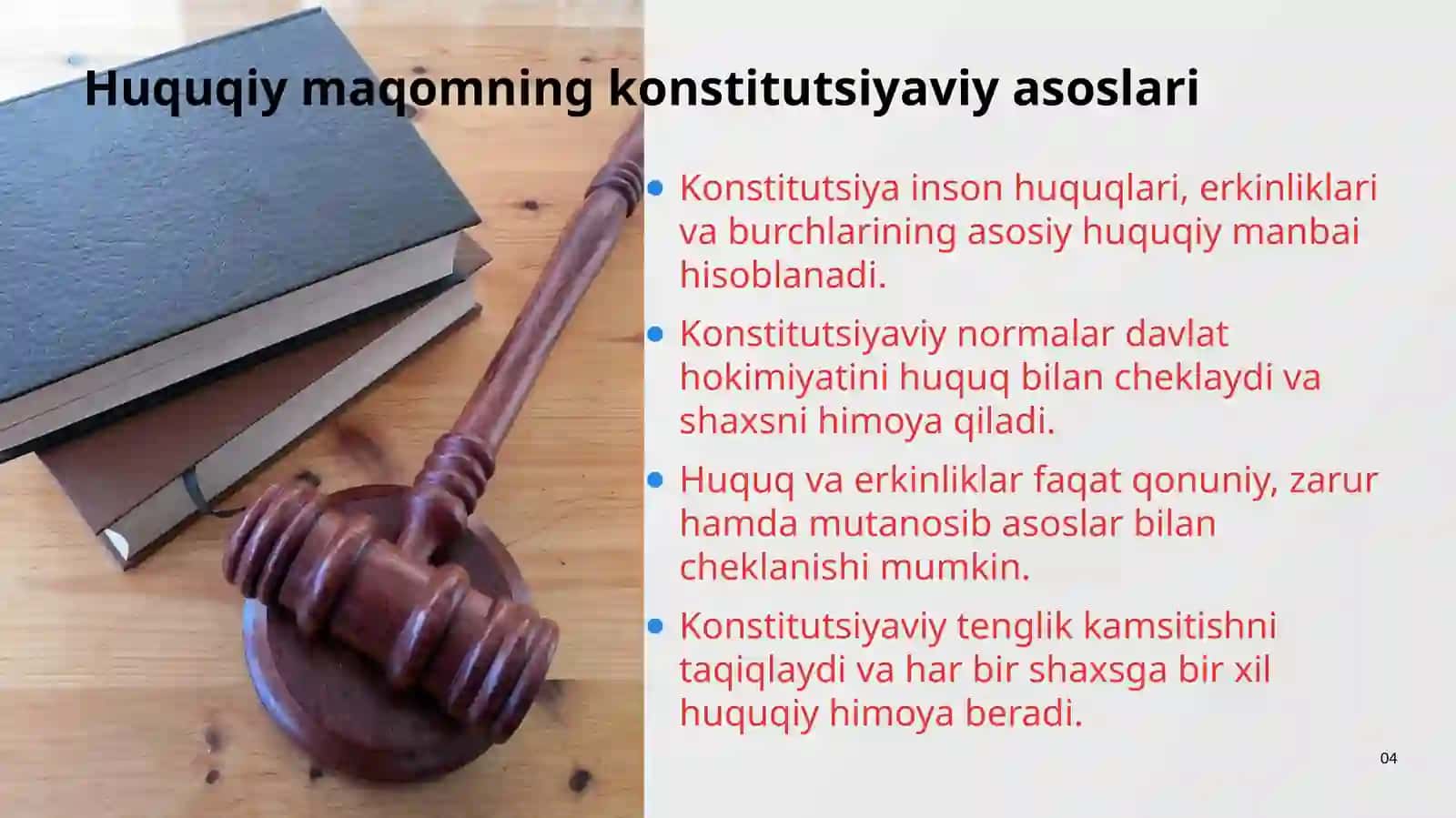 Inson va fuqaroning jamiyat hamda davlatdagi huquqiy o'rni 4