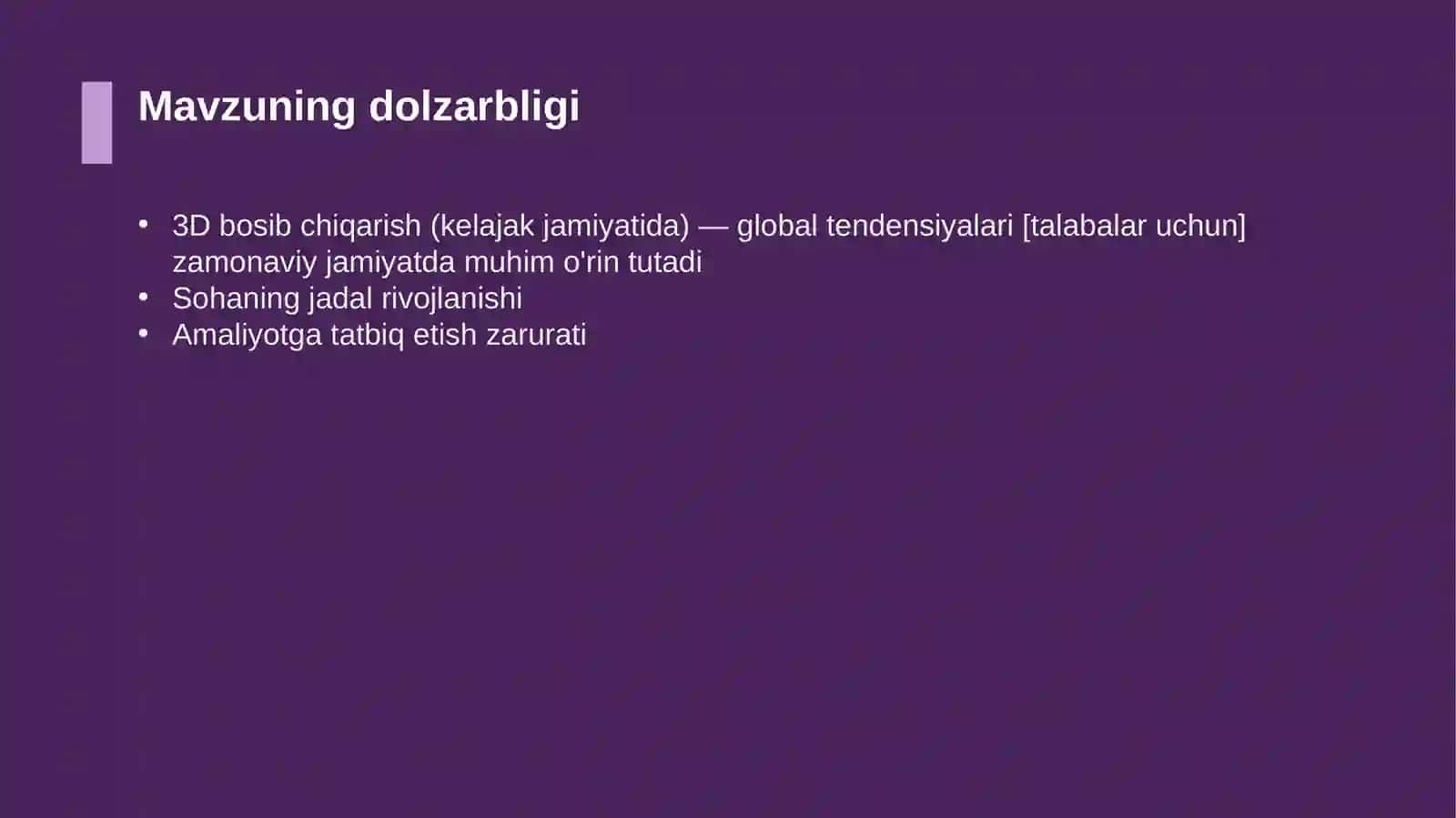 3D bosib chiqarish (kelajak jamiyatida) — global tendensiyalari [talabalar uchun] 4