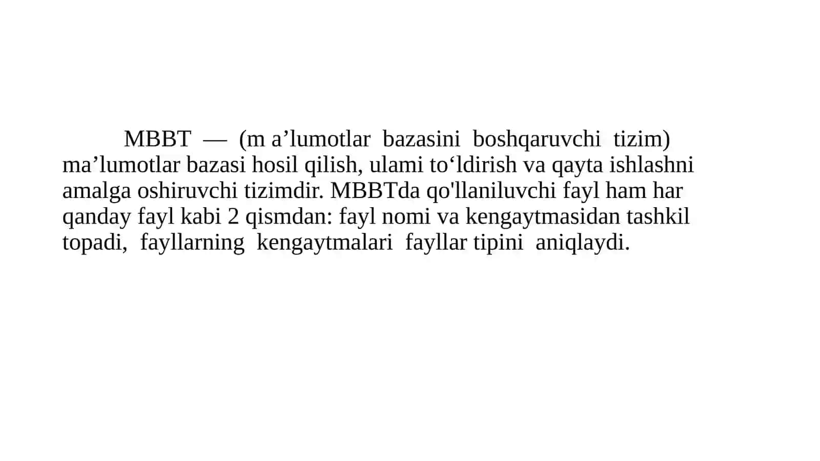 Ma’lumotlar omborini boshqarish tizimlari (MOBT): asosiy tushunchalar va funksional imkoniyatlari 4