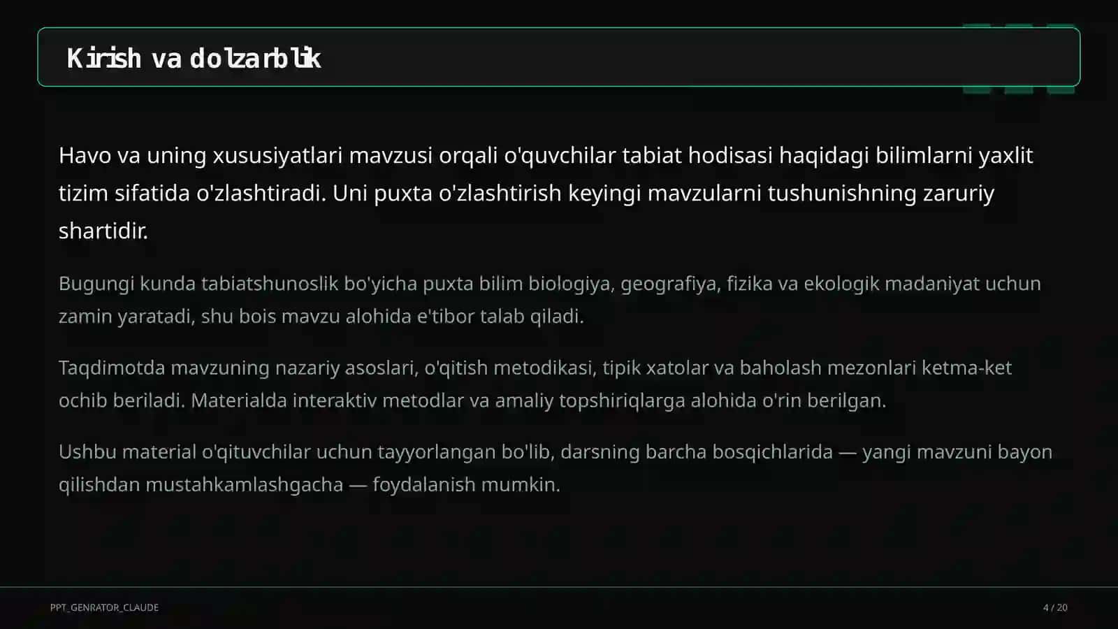 Havo va uning xususiyatlari (2-sinf) 4