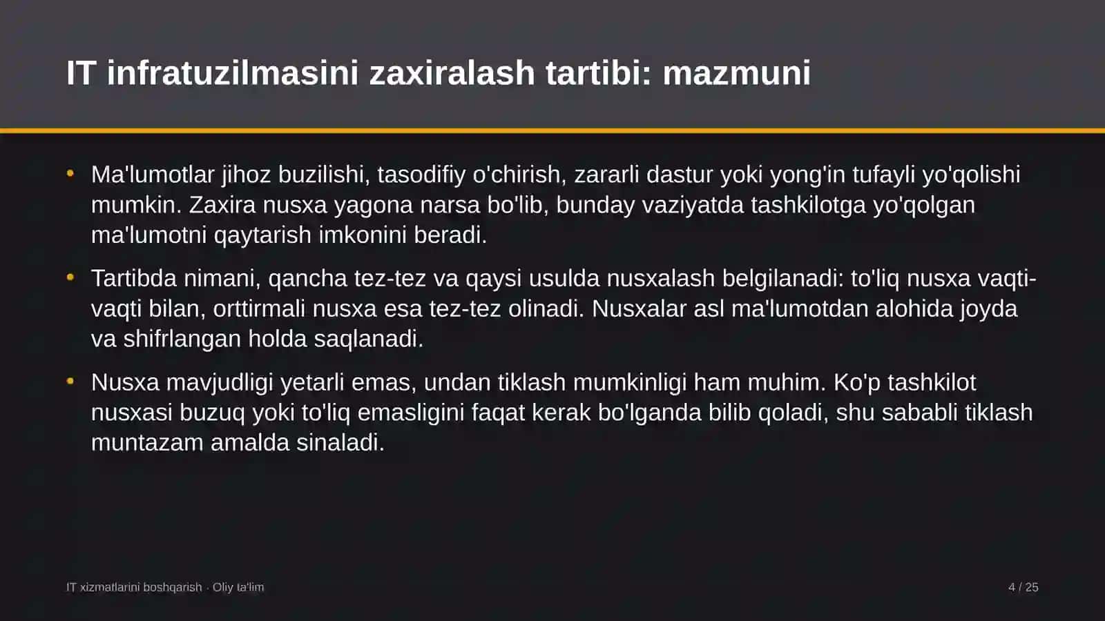 xostellarda axborot texnologiyalari infratuzilmasini zaxiralash tartibini joriy etish 5999 4
