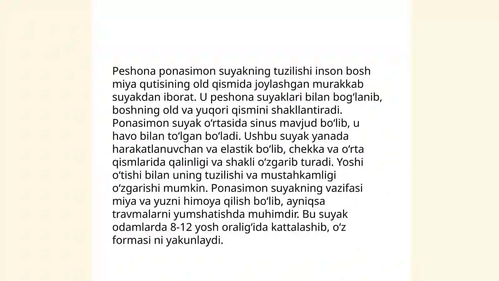 Peshona ponasimon va chakka suyaklari tuzilishi 4