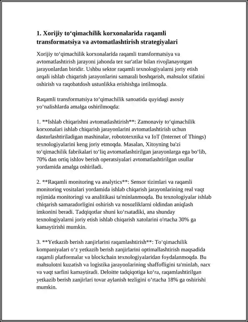 XORIJIY TOʻQIMACHILIK KORXONALARIDA ZAMONAVIY AVTOMATLASHTIRILGAN JIHOZLAR 4