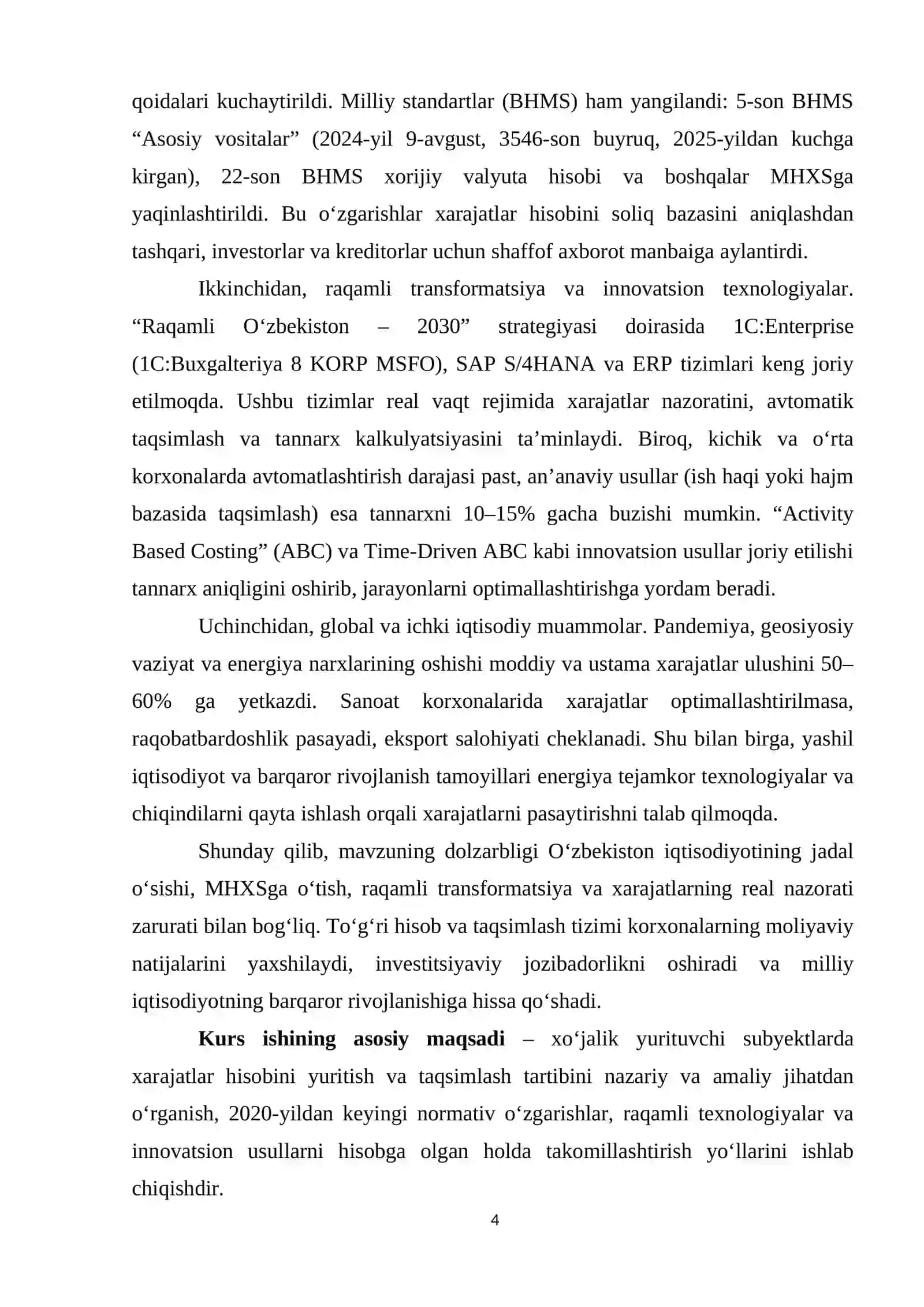 Xo‘jalik yurituvchi subyektlarda xarajatlarni hisobga olish va taqsimlash 4