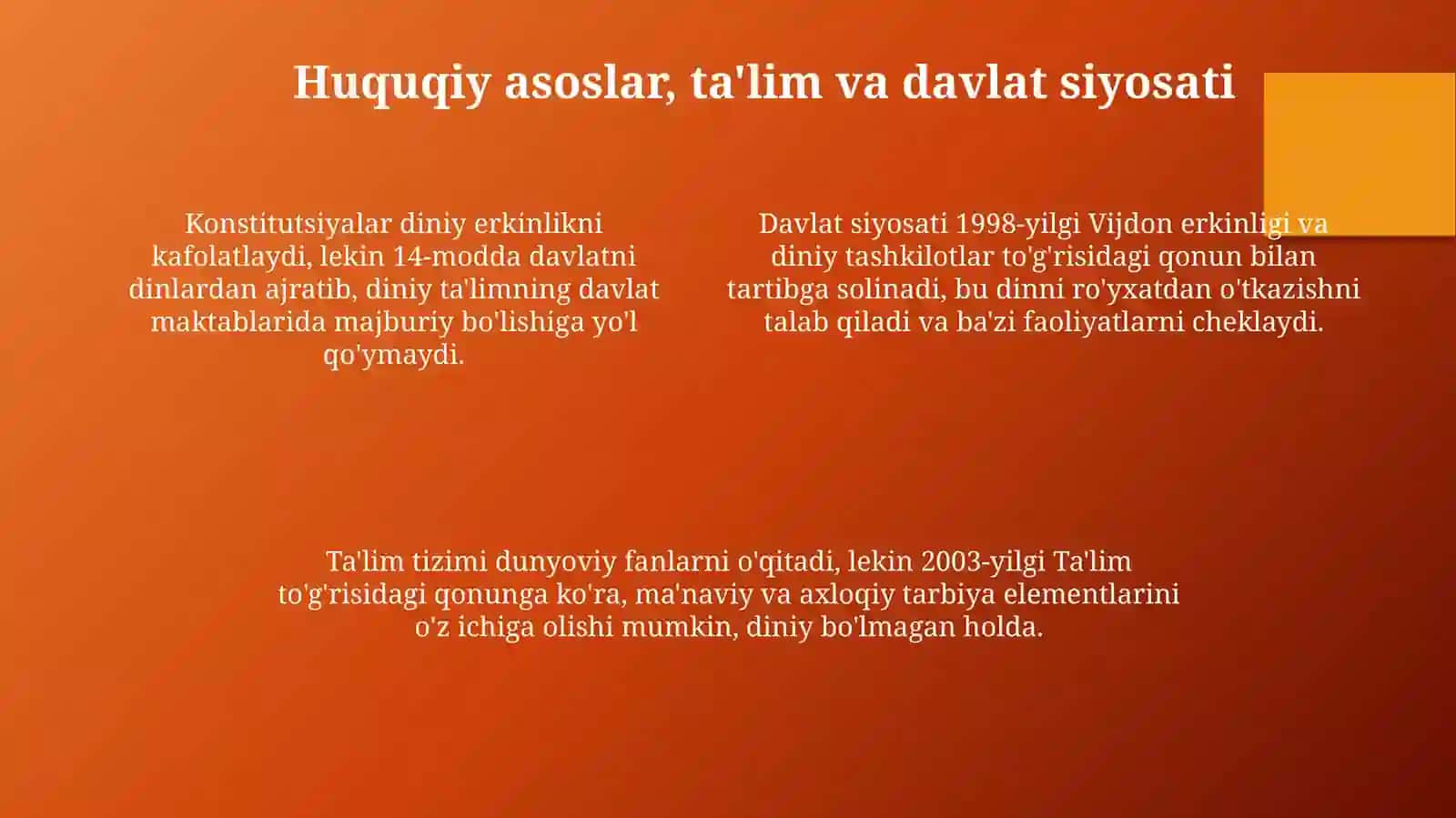 Jamiyat hayotida dunyoviylik va diniylik mutanosibligi 4