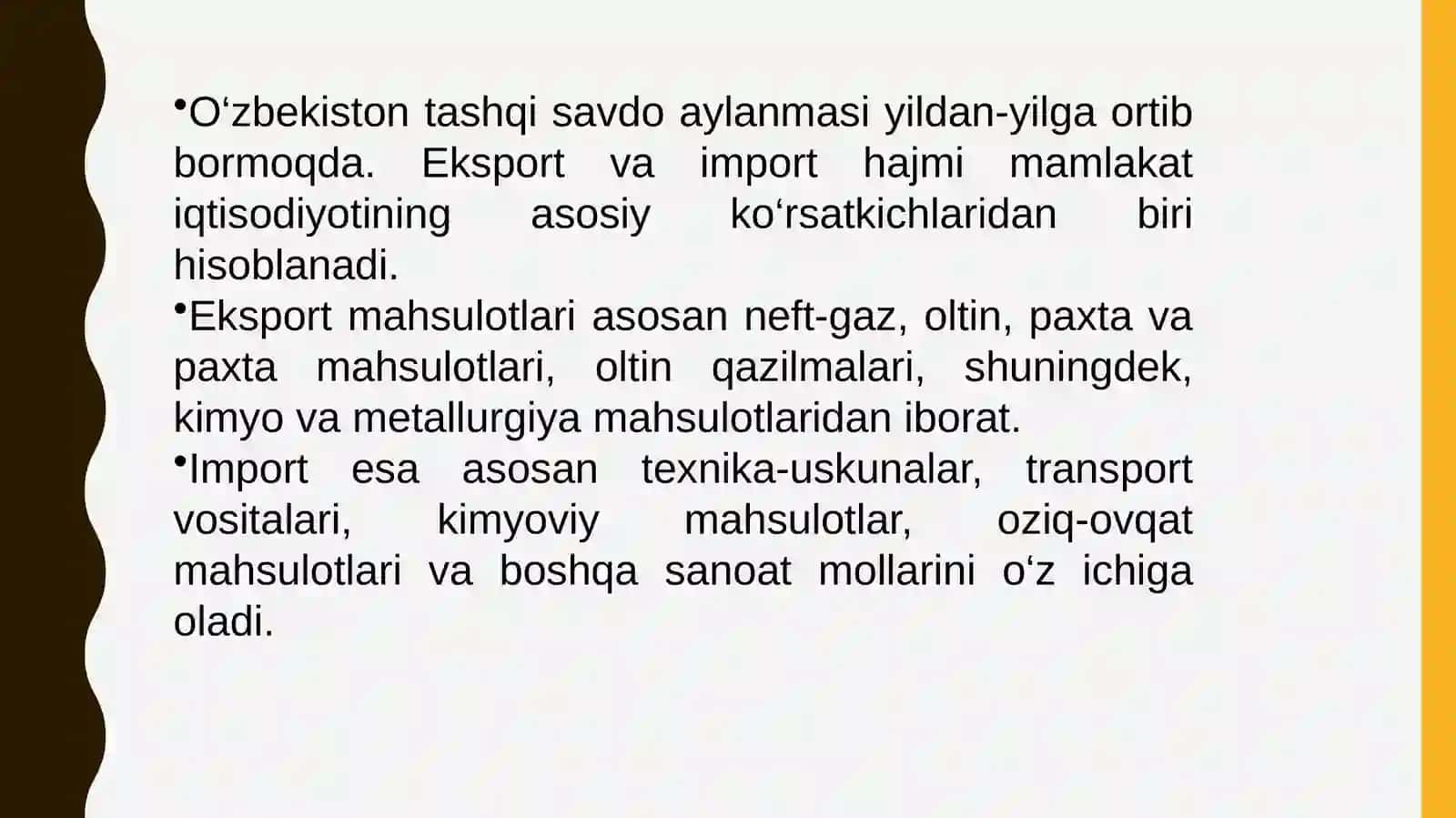 O’zbekistonning tashqisavdo faoliyati 4