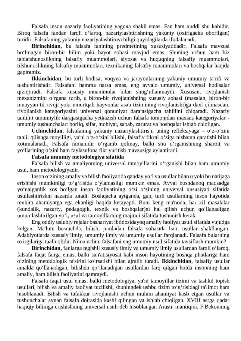 FALSAFA MAVZUSI VA FALSAFIY BILIMLAR MOHIYATI 4