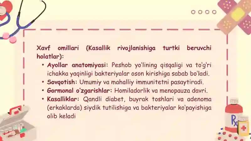 O’TKIR VA SURUNKALI SISTIT. PROSTATIT. 4
