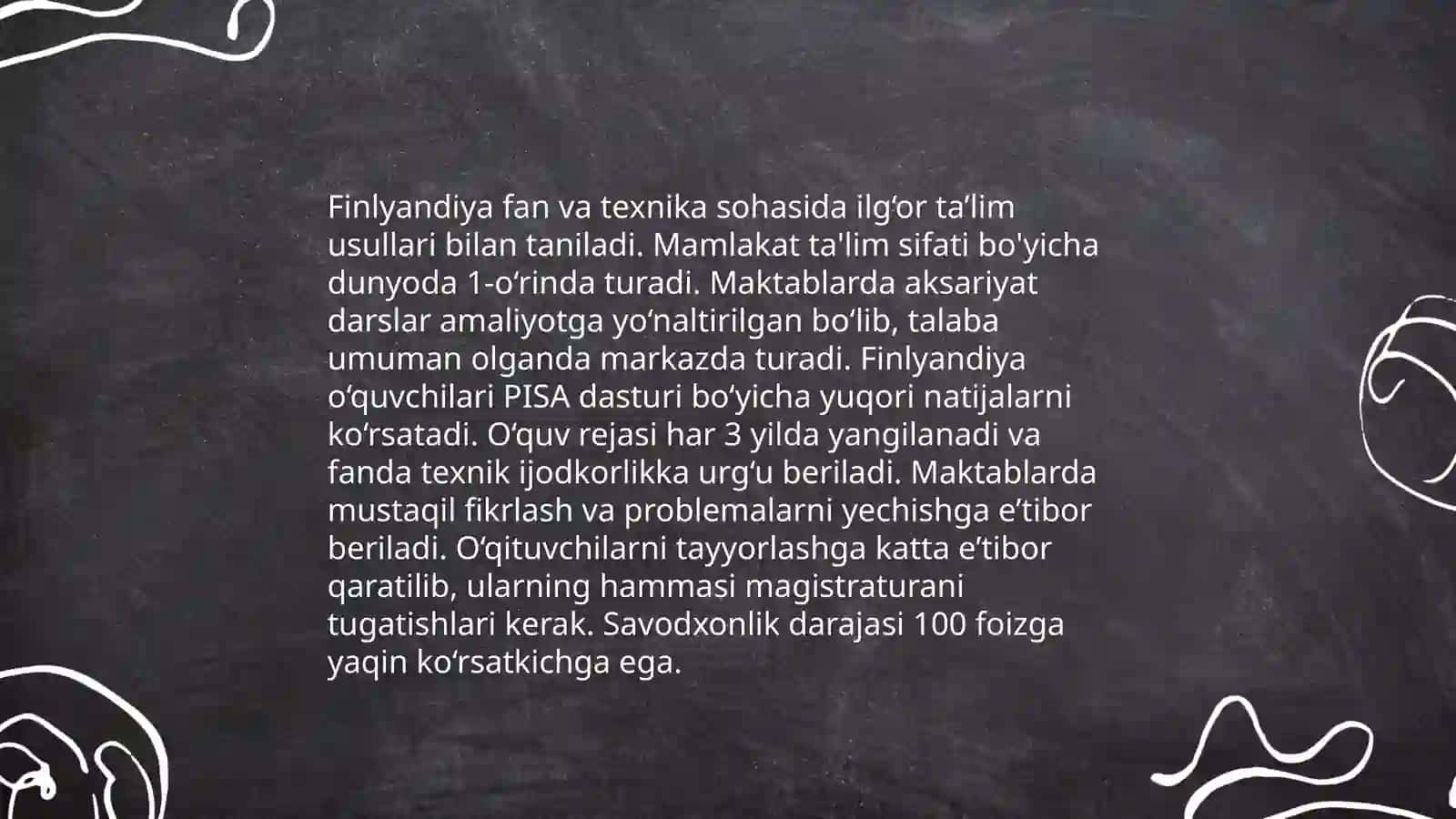 Finlyandiya ta’lim tizimining fan va texnika taraqqiyotidagi o’rni 4