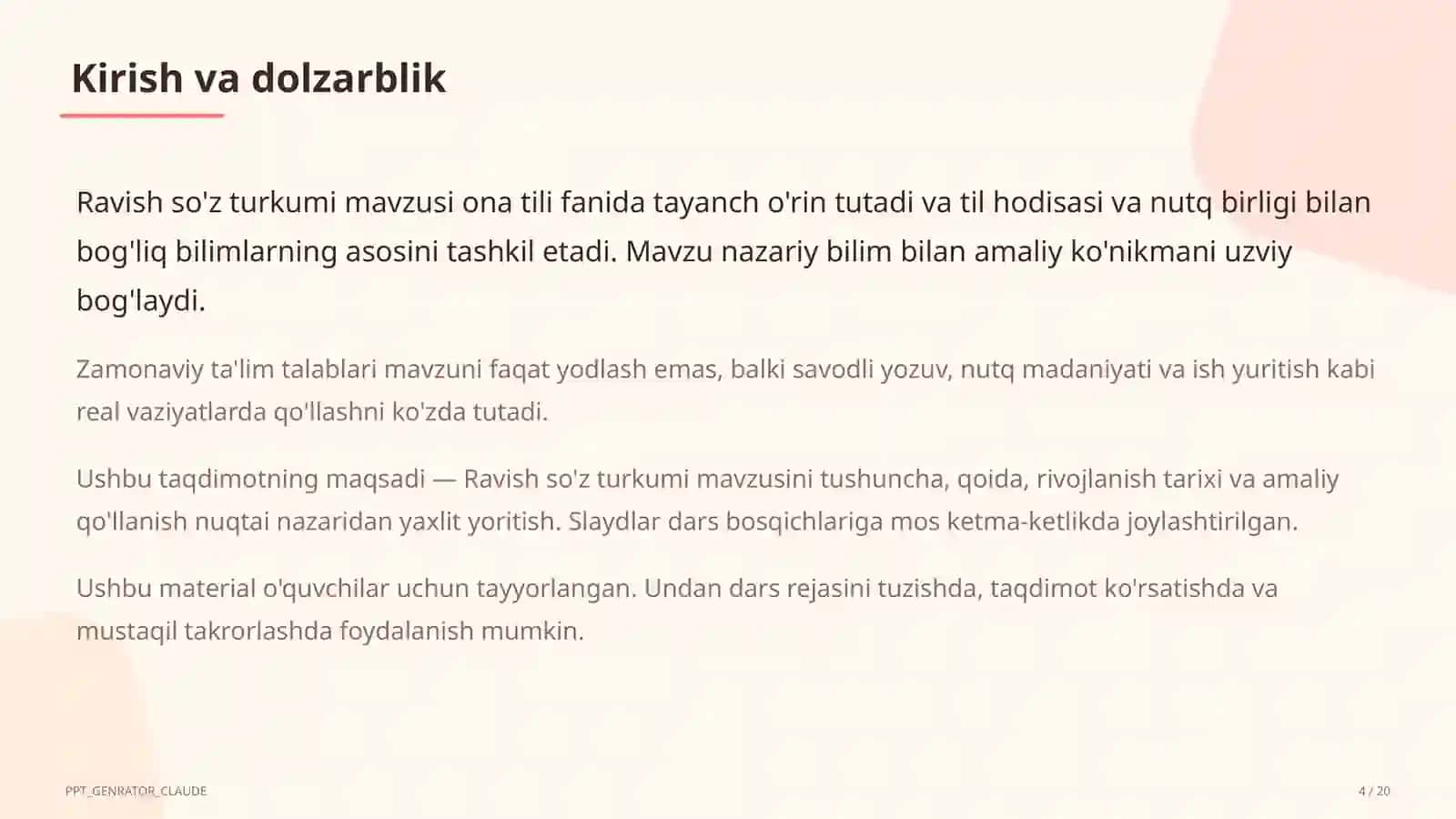 Ravish so'z turkumi (7-sinf) 4