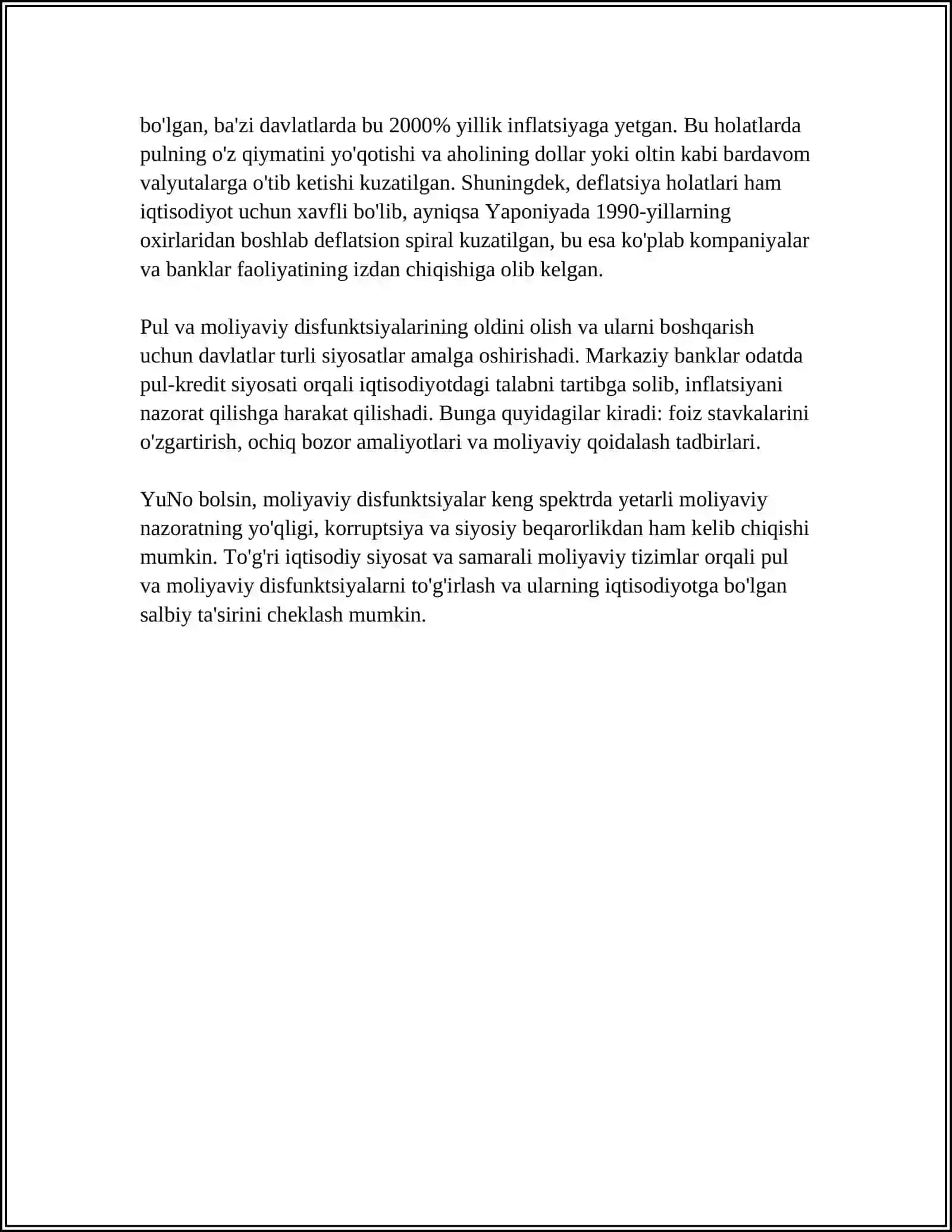 PUL VA MOLIYAVIY DISFUNKTSIYA: NAZARIY ASOSLAR 4