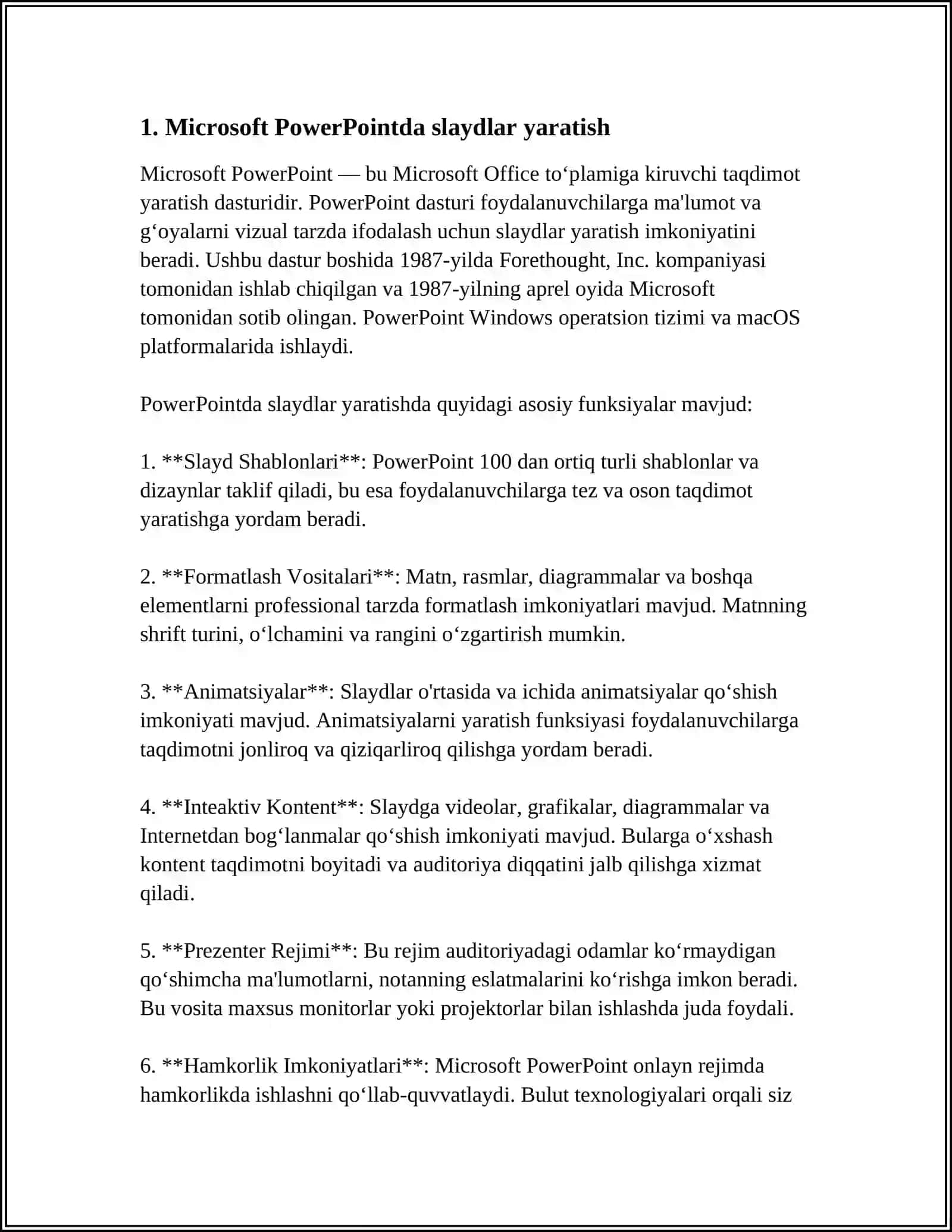 MICROSOFT MULTIMEDIA ILOVALARNI MS POWER POINT DASTURIDA TAYYORLASH. TIBBIYOTDA VIZUALIZATSIYA 4